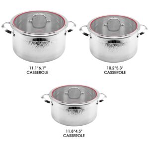 DSP 8 in 1 Premium Stainless Steel Stockpot Sets 3 5 10 Quart with Lids - Versatile Induction & Multi-Stove Compatible Large Cooking Pot, Ideal for Soup, Gumbo & Stew, Durable, Dishwasher Safe