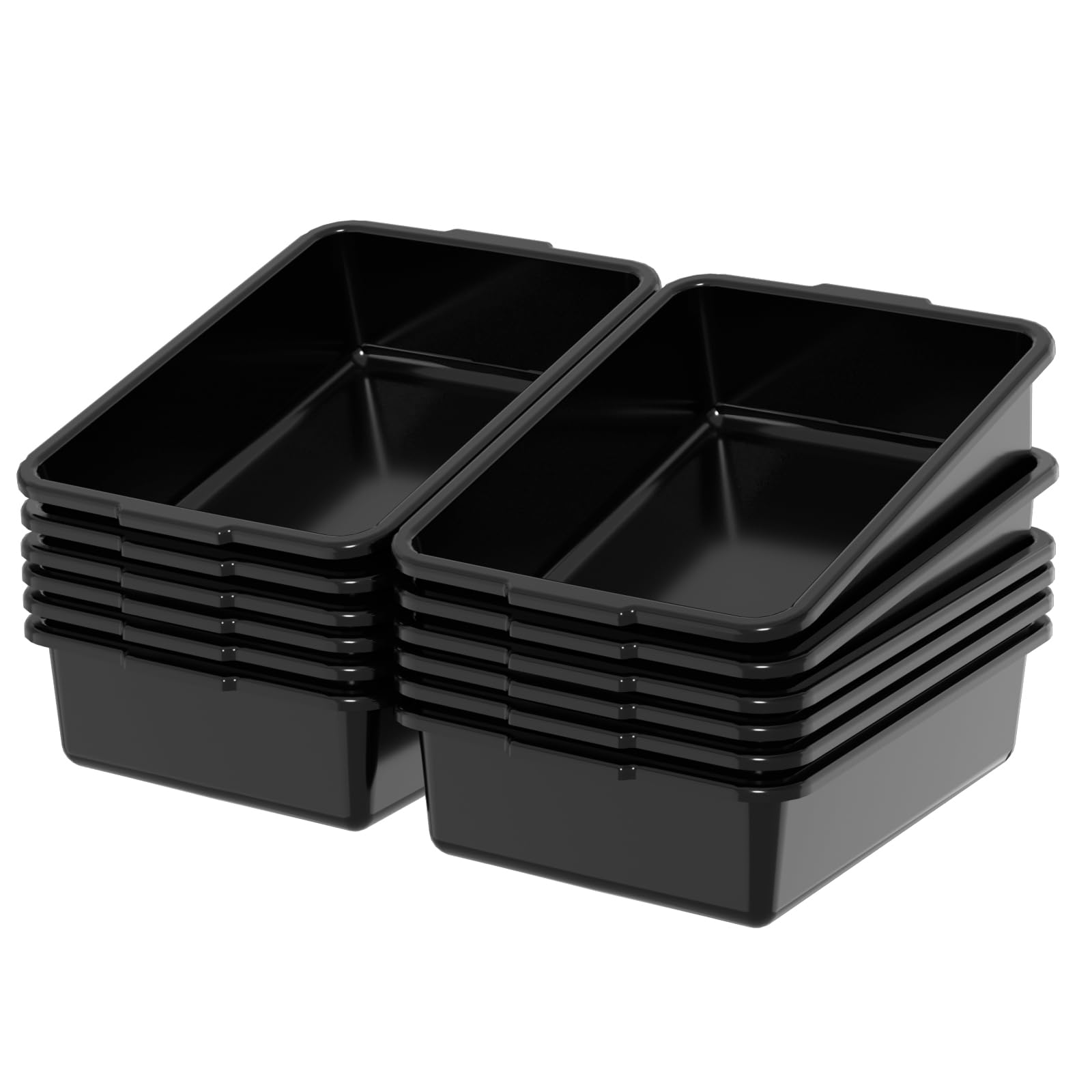 Xyskin 12-Pack Plastic Commercial Bus Tub, Food Service Bus Box 13L Restaurant Dish Washing Box