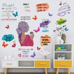 Inspirational Wall Decals Stickers Quotes Peel and Stick Vinyl Wall Decals Multicolor Paint Splatter Wall Decals Splatter Splotches Wall Sticker or Walls Motivational Saying Positive Wall Stickers