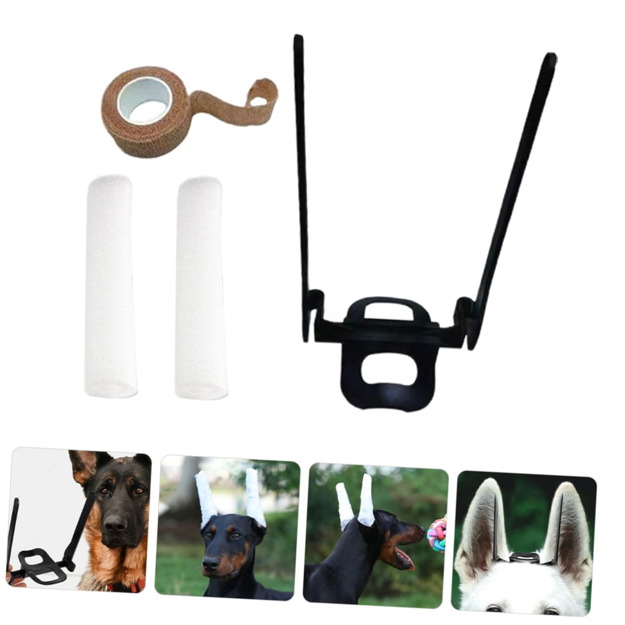 BUGUUYO 1Set Dog Ear Stand Up Support Tool with Puppy Ear Support Tape for Dog Ear Care and Maintenance for Doberman and Other Breeds