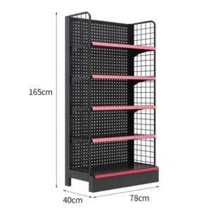 AILZCFX 5 Tier Supermarket Shelf, Heavy Duty Storage Shelves, Metal Shelving Unit, for Kitchen, Store,Garage Organization, 78*40*165cm