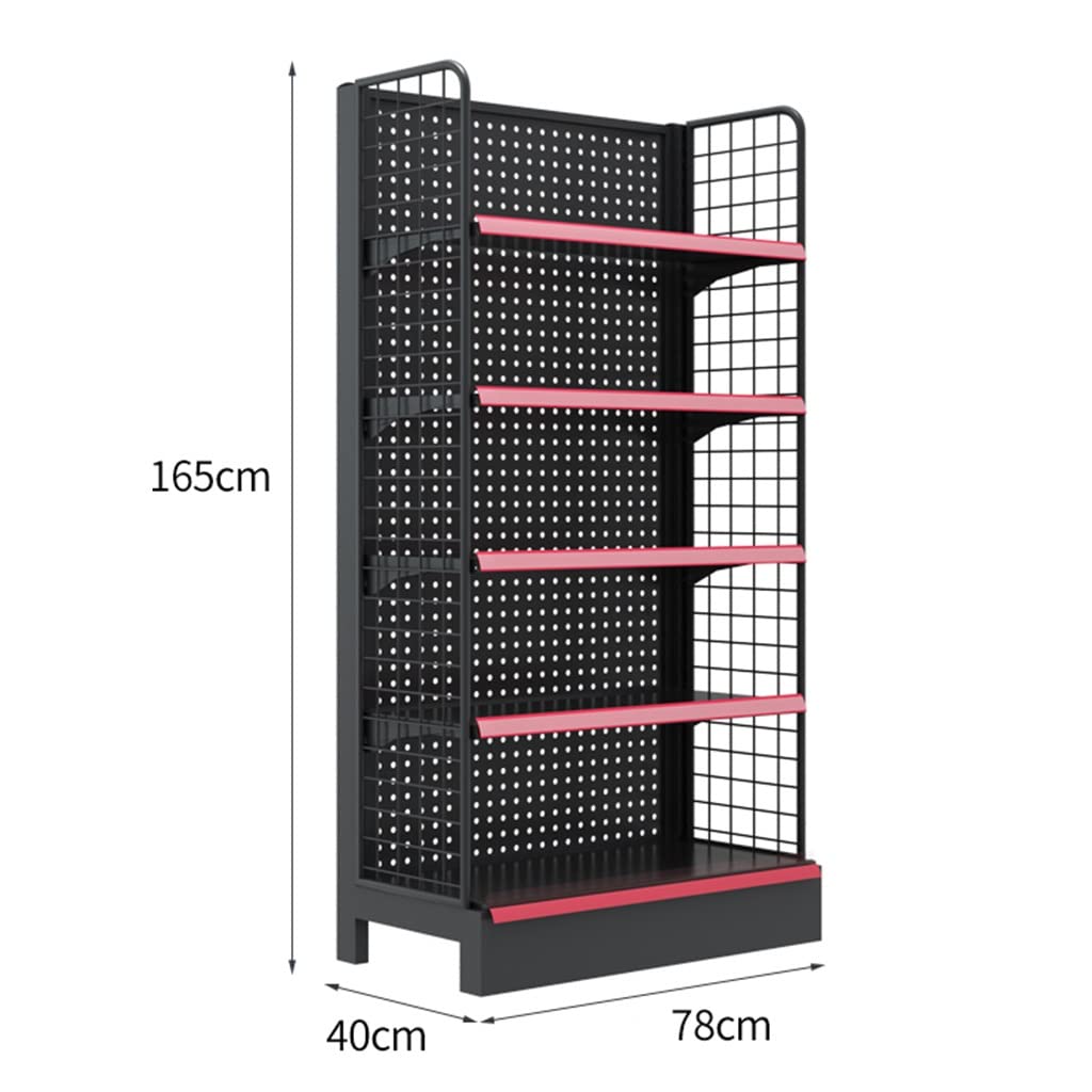 AILZCFX 5 Tier Supermarket Shelf, Heavy Duty Storage Shelves, Metal Shelving Unit, for Kitchen, Store,Garage Organization, 78*40*165cm