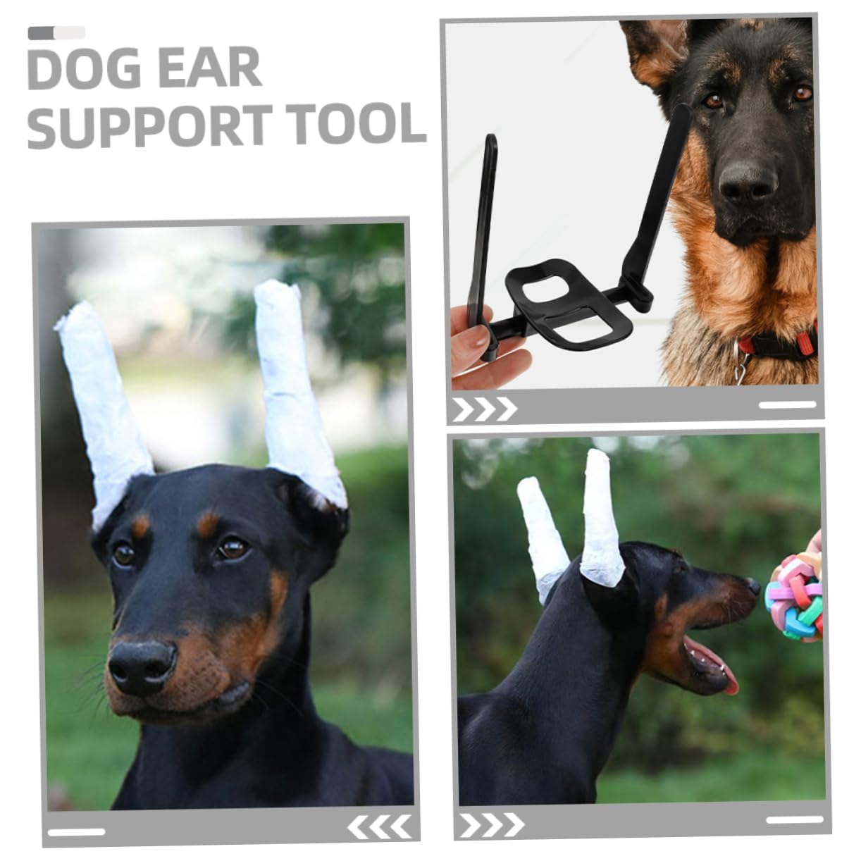 BUGUUYO 1Set Dog Ear Stand Up Support Tool with Puppy Ear Support Tape for Dog Ear Care and Maintenance for Doberman and Other Breeds