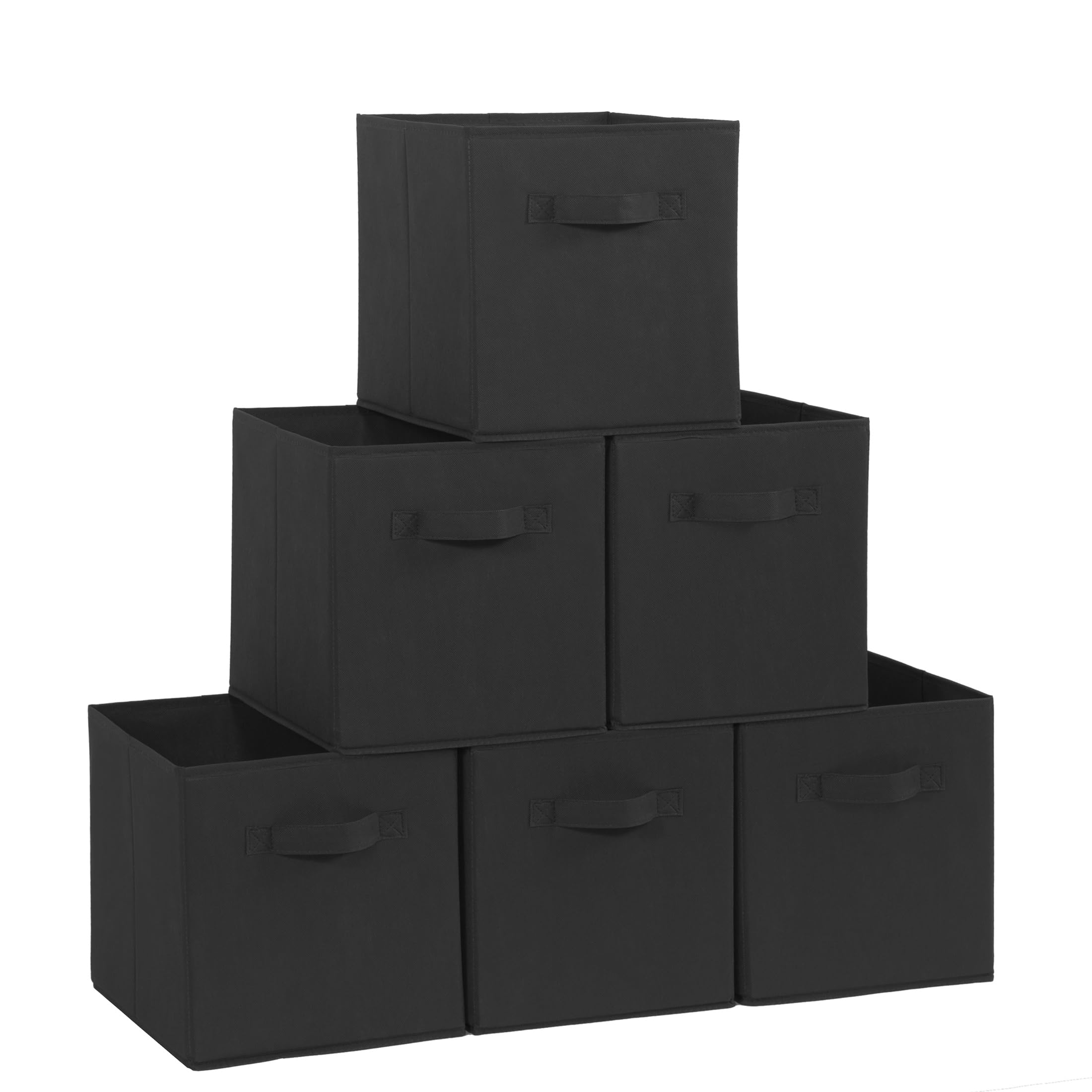 STORAGEIDEAS Storage Cubes, 11 Inch Cube Storage Bins, Set of 4, Fabric Foldable Storage Bins with Handles, Closet Storage Organizer Bins, Cubby Clothing Storage Baskets for Shelves, Black