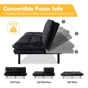 Hcore Bed, Memory Foam Futon Sofas, Classic Black