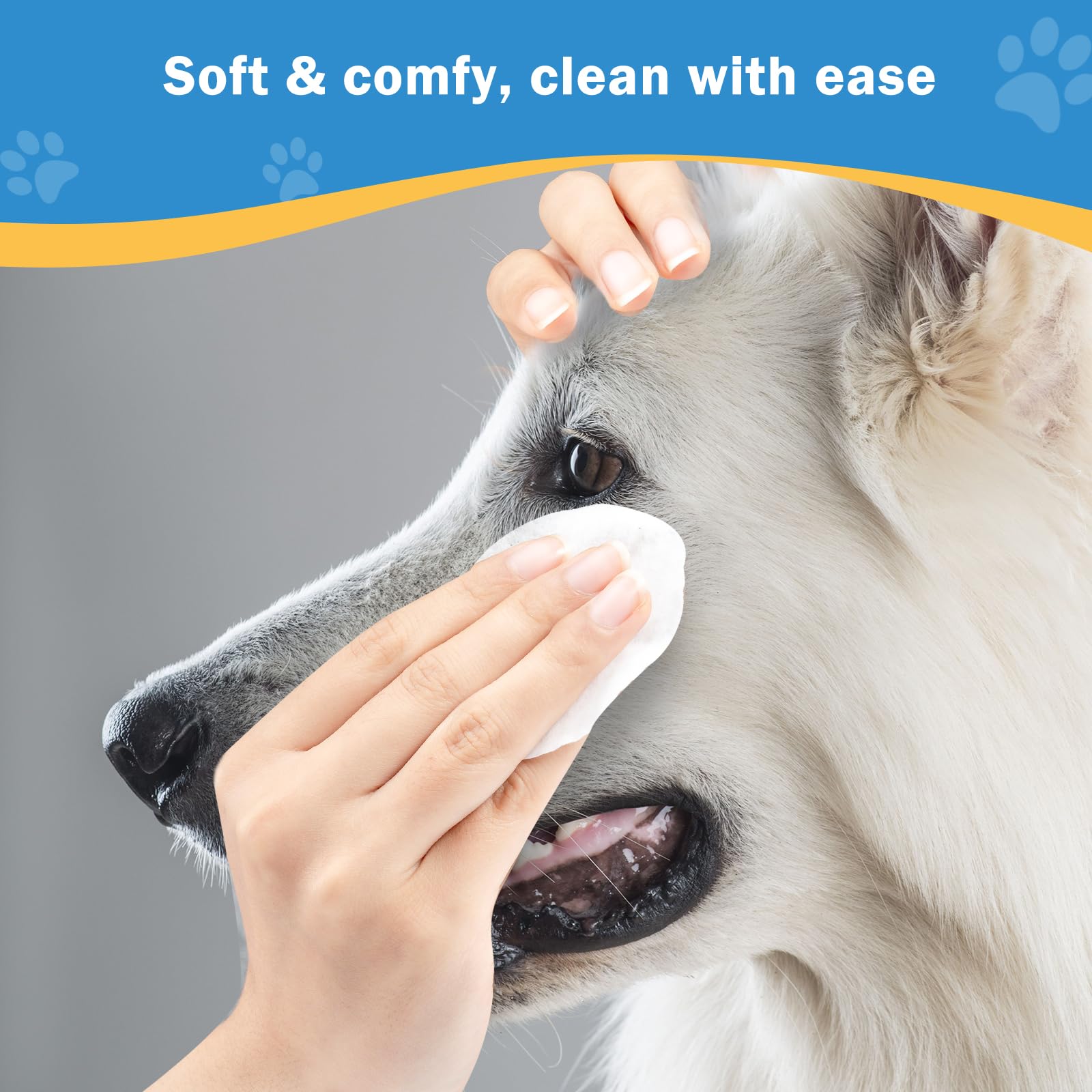 Avont Dog Eye Wipes Tear Stain Remover, 130 Pcs Cat Eye Cleaner for Discharge Crust, Gently Cleaning Pet Faces