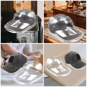 GANAZONO 2pcs Baseball Hat Display Case Plastic Hat Protector Holder Clear Display Case Hat Boxes Baseball Hat Holder Packaging Protector for Signed Baseball Caps