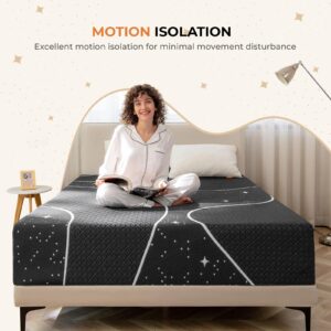 Sweetnight Queen Size Mattress, 12 Inch Memory Foam Mattress for Pressure Relief & Motion Isolation, Queen Mattress in a Box, Starry Night