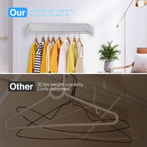 Mxbshzb Wall Mounted Clothes Drying Rack 31.5", Laundry Drying Rack Collapsible, Towel Drying Rack, Laundry Racks for Drying Clothes with Wall Template for Indoor Outdoor Organization 60 lb Capacity