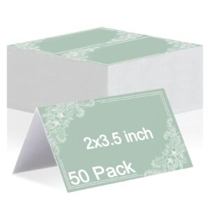 50 pack sage green place cards green table card 2 * 3.5 inch wedding table cards seat placement cards printable place cards for reception tables placement party