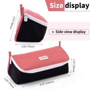 CICIMELON Cute Pencil Case Simple Flip-Top Organizer Pen Pouch Stationery Storage Bag for School Teen Girls Boys, Red