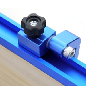 Binazon t track stop block 3-Inch Fence Flip Stop for Woodworking, Blue 2Pack