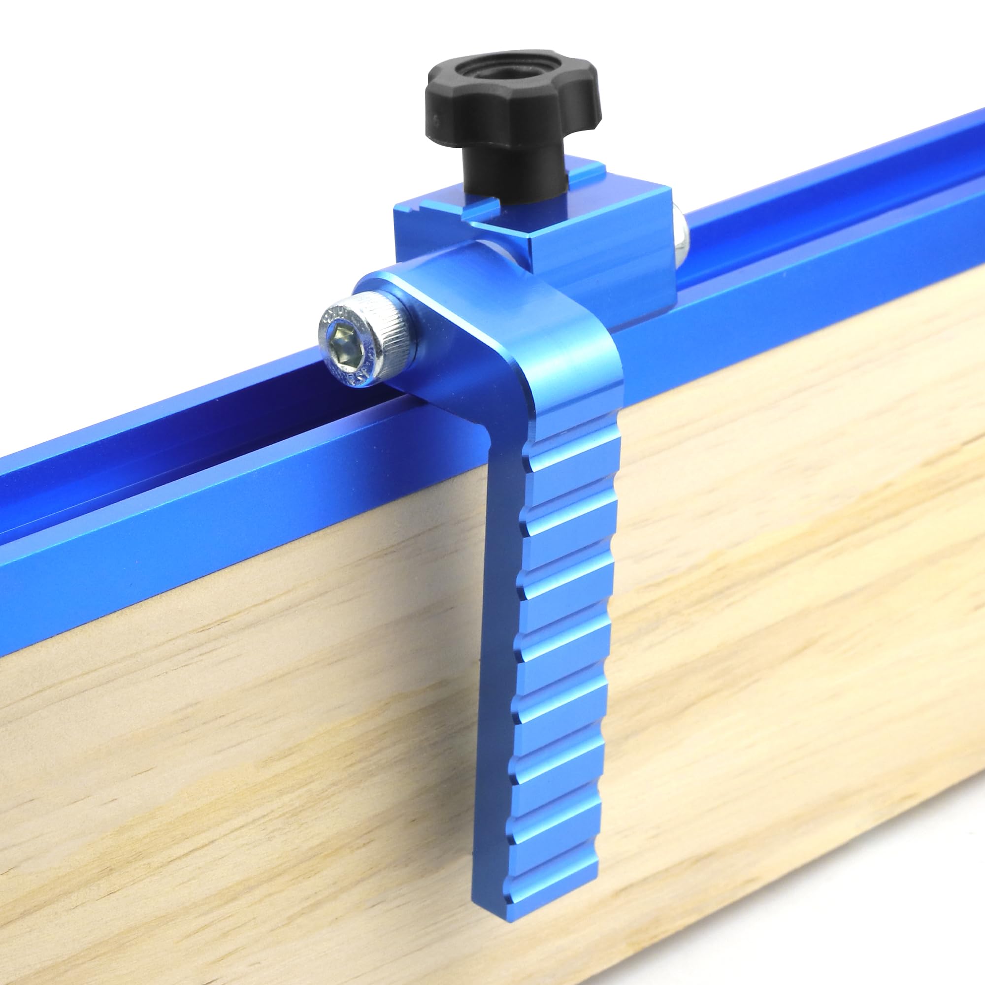 Binazon t track stop block 3-Inch Fence Flip Stop for Woodworking, Blue 2Pack