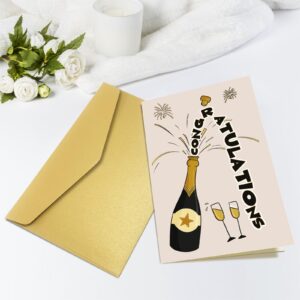 Obbyidk Champagne Wedding Congratulations Card, Funny Wedding Shower Card for Bride Groom, Congrats Engagement Card for Friends