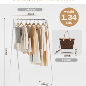 URZCT Travel Garment Rack,Portable and Foldable，Folding Clothes Rack for Dance,Travel,Camping, Drying,RV, Indoor,Outdoor. A Collapsible Mini Clothing Rack.