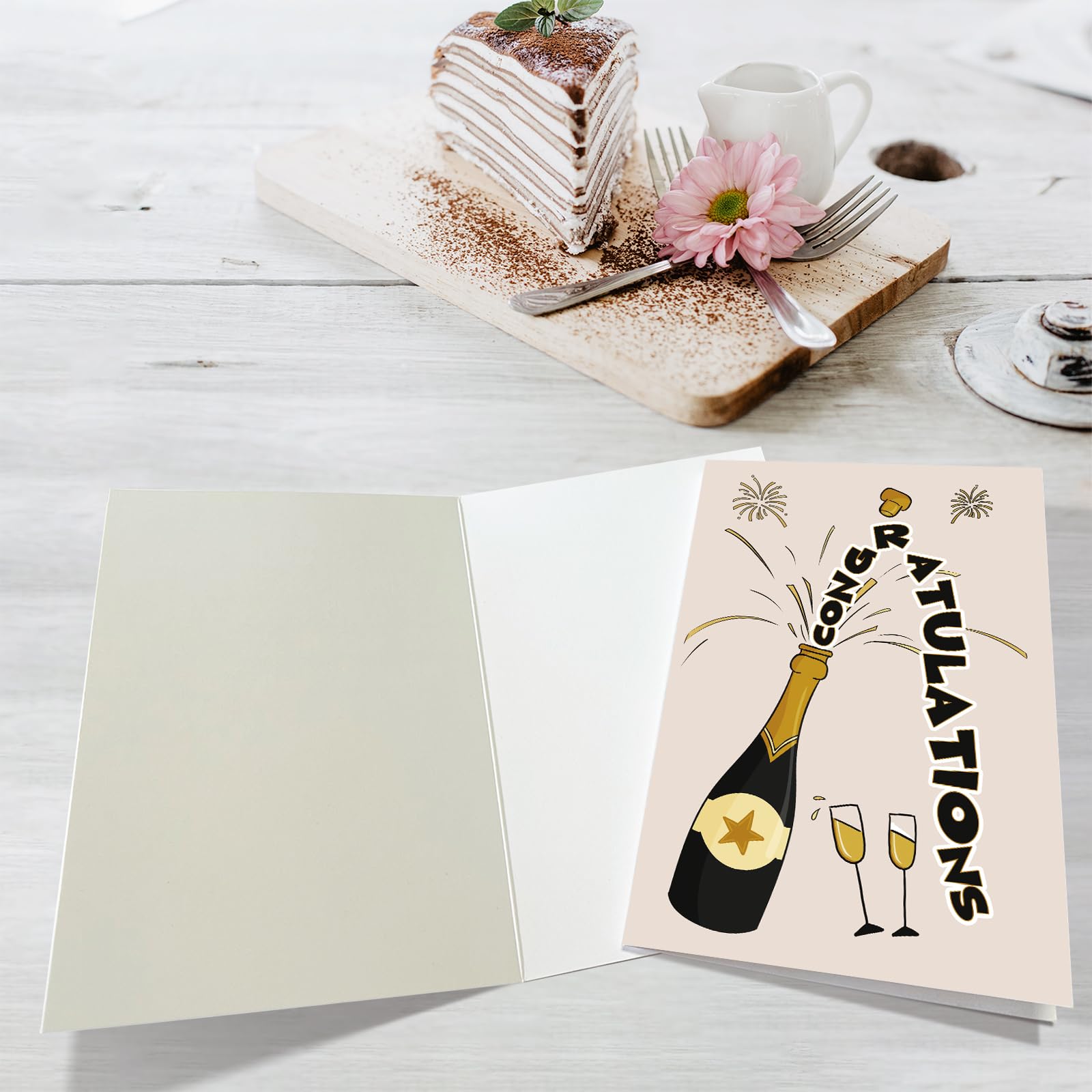 Obbyidk Champagne Wedding Congratulations Card, Funny Wedding Shower Card for Bride Groom, Congrats Engagement Card for Friends