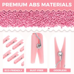 100PCS Baby Shower Clothespins Games Girl Plastic Clothes Pin with Waterproof Bag Mini Pink Pin Bulk 1.37 inch for Party Decorations, DIY Crafts