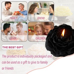 Peony Flower Shape Candles 1 Pack Soy Wax Decorative Candle for Bedroom Home Scented Candle Gift to Friends Family (Black)