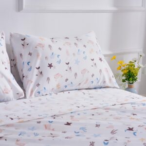 Sea Animal Twin Sheets Fish Whale Underwater World Cute Cozy Fun Twin Bed Sheet Set for Kids Girls Boys Children - Kids Bed Sheet Collection - Deep Pocket, Wrinkle Free and Soft Bedding - 3PC