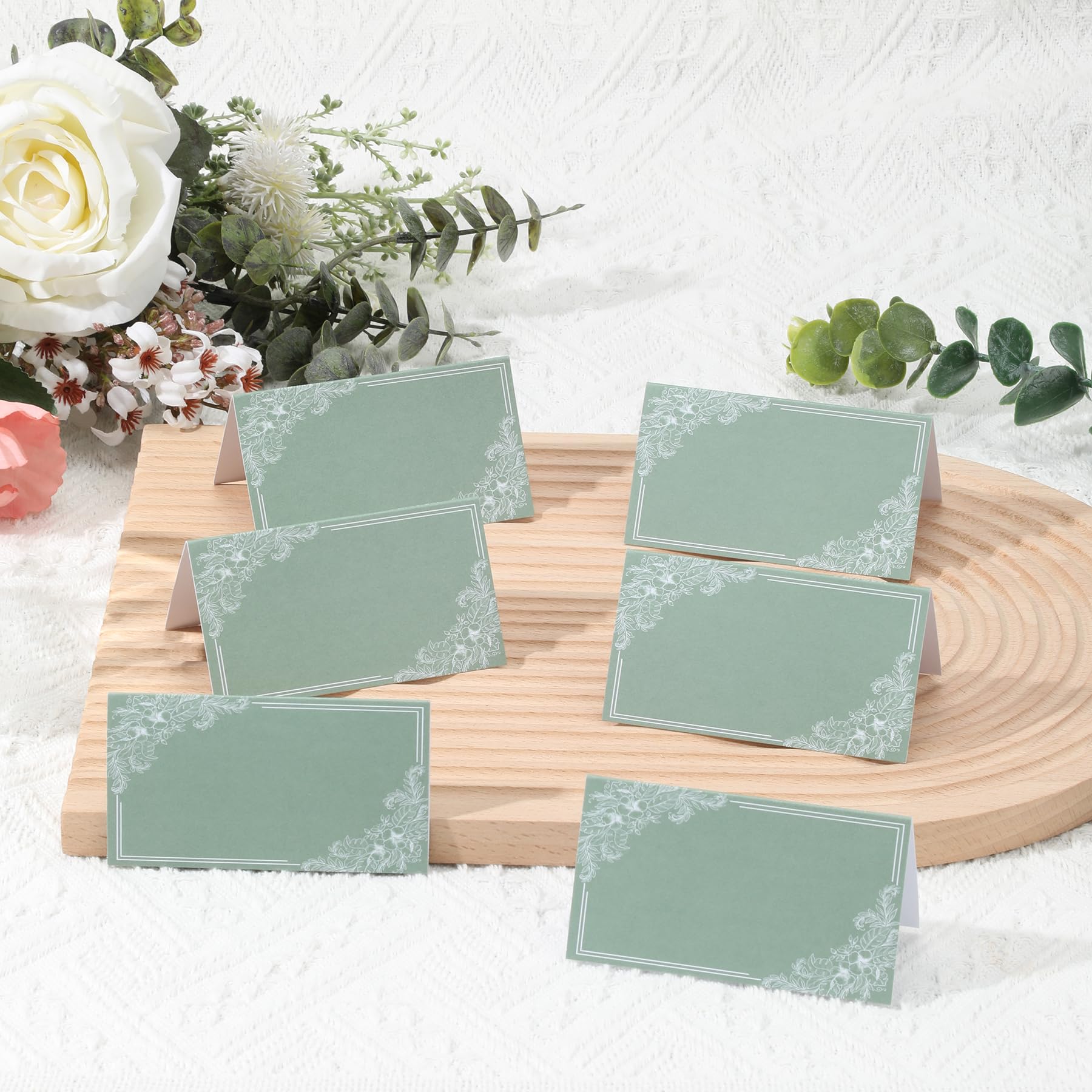 50 Pack Sage Green Place Cards Green Table Card 2 * 3.5 Inch Wedding Table Cards Seat Placement Cards Printable Place Cards For Reception Tables Placement Party