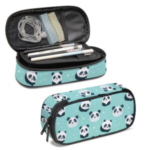 panda pencil case, cute pencil box for boys girls kids, large capacity pencil pen bag with zipper, multifunction pencil pouch for school student teen