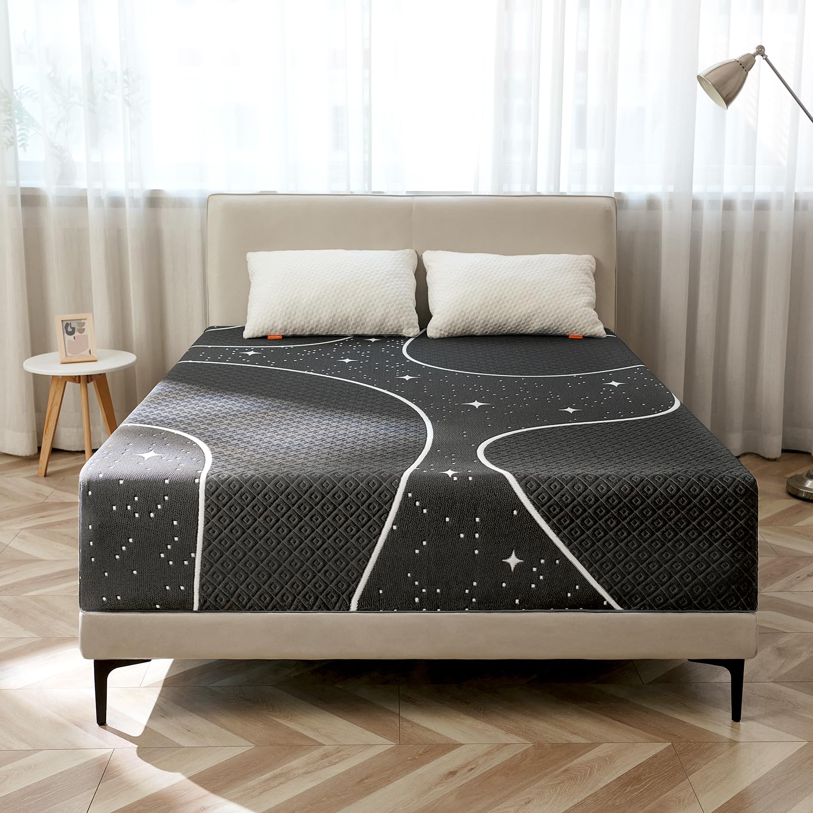 Sweetnight King Size Mattress, 12 Inch Memory Foam Mattress for Pressure Relief & Motion Isolation, King Mattress in a Box, Starry Night