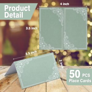 50 Pack Sage Green Place Cards Green Table Card 2 * 3.5 Inch Wedding Table Cards Seat Placement Cards Printable Place Cards For Reception Tables Placement Party