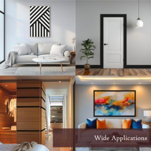 Black Wood Grain Wallpaper Border (3.9" x 393.7", 10cm x 10m, Rough Wood Texture) Self Adhesive Removable Waterproof Peel and Stick Wall Edging Mirror Framing Wall Décor Made in Korea