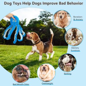 Eneston Large Squeaky Dog Toys Octopus Stuffed Puppy Toys- Tug of War Dog Toys Interactive Plush Dog Chew Toys for Small, Medium and Large Dogs