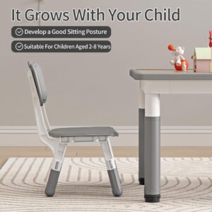 JONUTATO Kids Table and Chairs, Height Adjustable Childrens Table and Chair Set, Kids Tables for Age 2-8, Graffiti Desktop, Table for Kids with 2 Seats, Small Kids Table, Max 300lbs