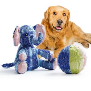 nocciola dog toys for aggressive chewers, squeaky dog toys for medium and large breed, tough dog toys to keep dogs busy, elephant & ball dog toy