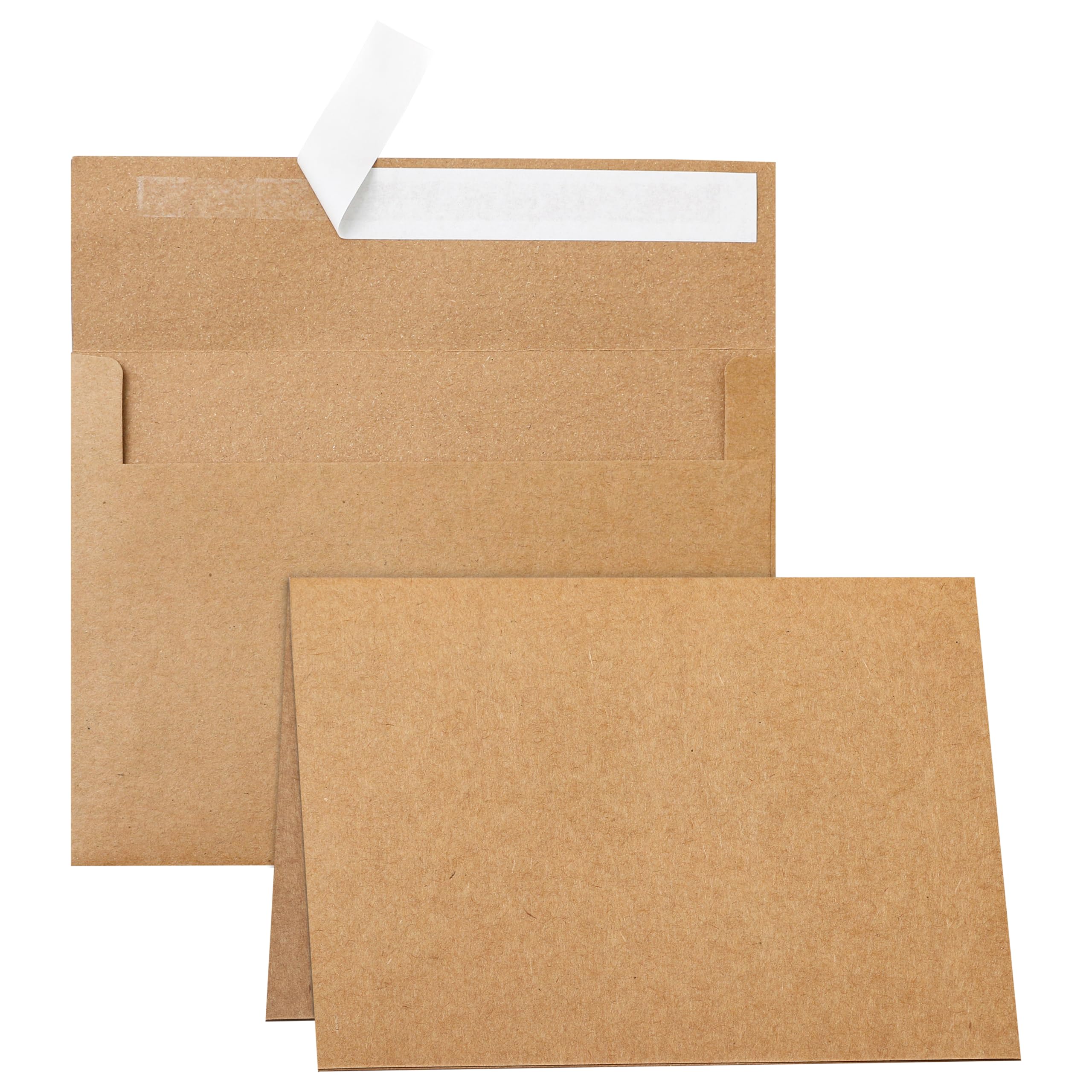 Silunkia Brown Blank Cards and Envelopes 4.25 x 5.5 Heavyweight Folded Cardstock and Printable A2 Envelopes Self Seal 20 Packs for Graduation Invitations, Wedding, Greeting Cards, Thanksgiving Cards