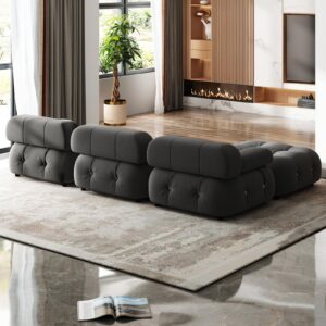 PUREMIND Bubble Couch 103 Inches,Funky Velvet Bubble Sofa Convertible Modular Sectional Couch, Modern L Shaped 3 Seater Bubble Sofa,DIY Cool Cloud Couches for Living Room Bedroom Apartment (Dark Grey)