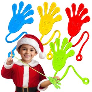 christmas 40pcs large sticky hands party favors pack, 9 inches in total length, party favors, gifts for birthday, goodie bag classroom prizes christmas stocking stuffer, 4 colors (sticky hands)