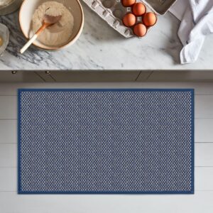 Artoid Mode Washable Non Slip Rubber Backing Kitchen Rugs Blue Doormat, Absorbent Kitchen Floor Mats Front of Sink Kitchen Mats for Floor Home Decor 17x29 Inch