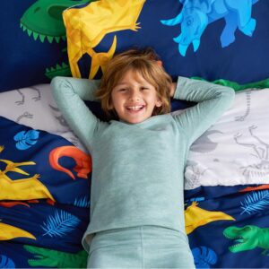 Joiedomi Kid Twin Comforter Set - 5 Piece Dinosaur Bedding Set for Boys/Girls - Super Soft Microfiber Bed in a Bag with Comforter, Sheets, Pillowcase & Sham