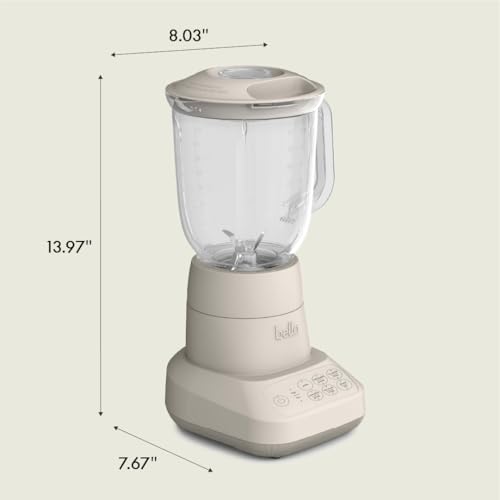 bella 10 Speed Countertop Blender, Juicer & Smoothie Maker, Fits-anywhere™ Kitchenware, Slim Flip & Store Design, Dishwasher Safe 48oz Capacity Pitcher & Lid, Stainless Steel Blade, 450 Watt, Oatmilk