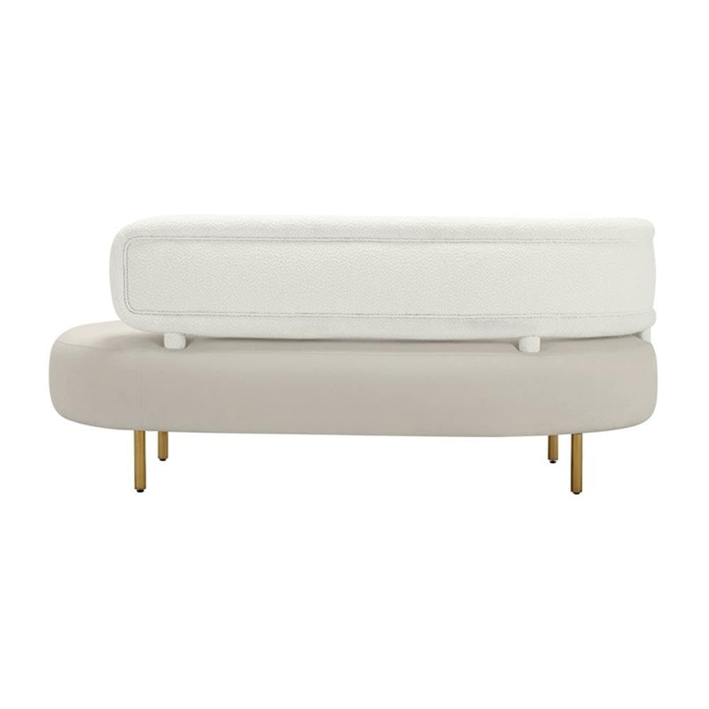 Tov Furniture Tischa Cream Boucle & Grey Velvet Sofa