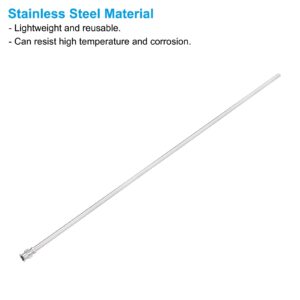 PATIKIL 8Ga x 12 Inch Stainless Steel Dispensing Needle Tips, 2Pcs Metal Glue Needle Tube Blunt Tips Luer Lock for Thick Glue Ink Lab, Silver