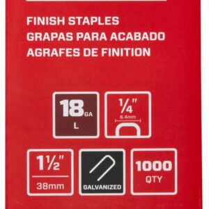 SENCO L17BABR 1-1/2" 18 Gauge 1/4" Crown Finish Staples, Galvanized Finish 1,000 Count Pack