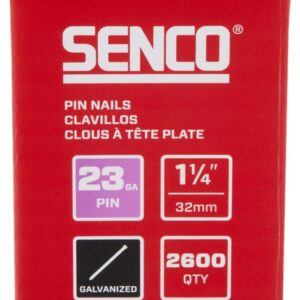 SENCO CZ15EAAR 1-1/4" 23 Gauge Pin Nails, Galvanized Finish 2,600 Count Pack