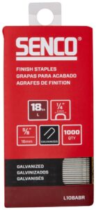 senco l10babr 5/8" 18 gauge 1/4" crown finish staples, galvanized finish 1,000 count pack