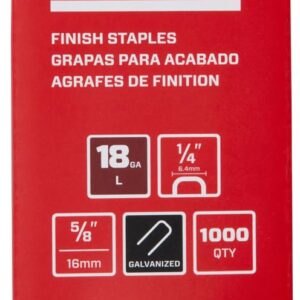 SENCO L10BABR 5/8" 18 Gauge 1/4" Crown Finish Staples, Galvanized Finish 1,000 Count Pack