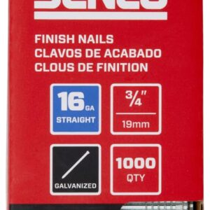 SENCO M001000R 3/4" 16 Gauge Straight Finish Nails, Galvanized Finish 1,000 Count Pack