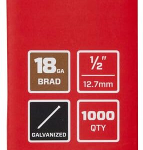 SENCO AX08EAAR 1/2" 18 Gauge Brad Nails, Galvanized Finish 1,000 Count Pack