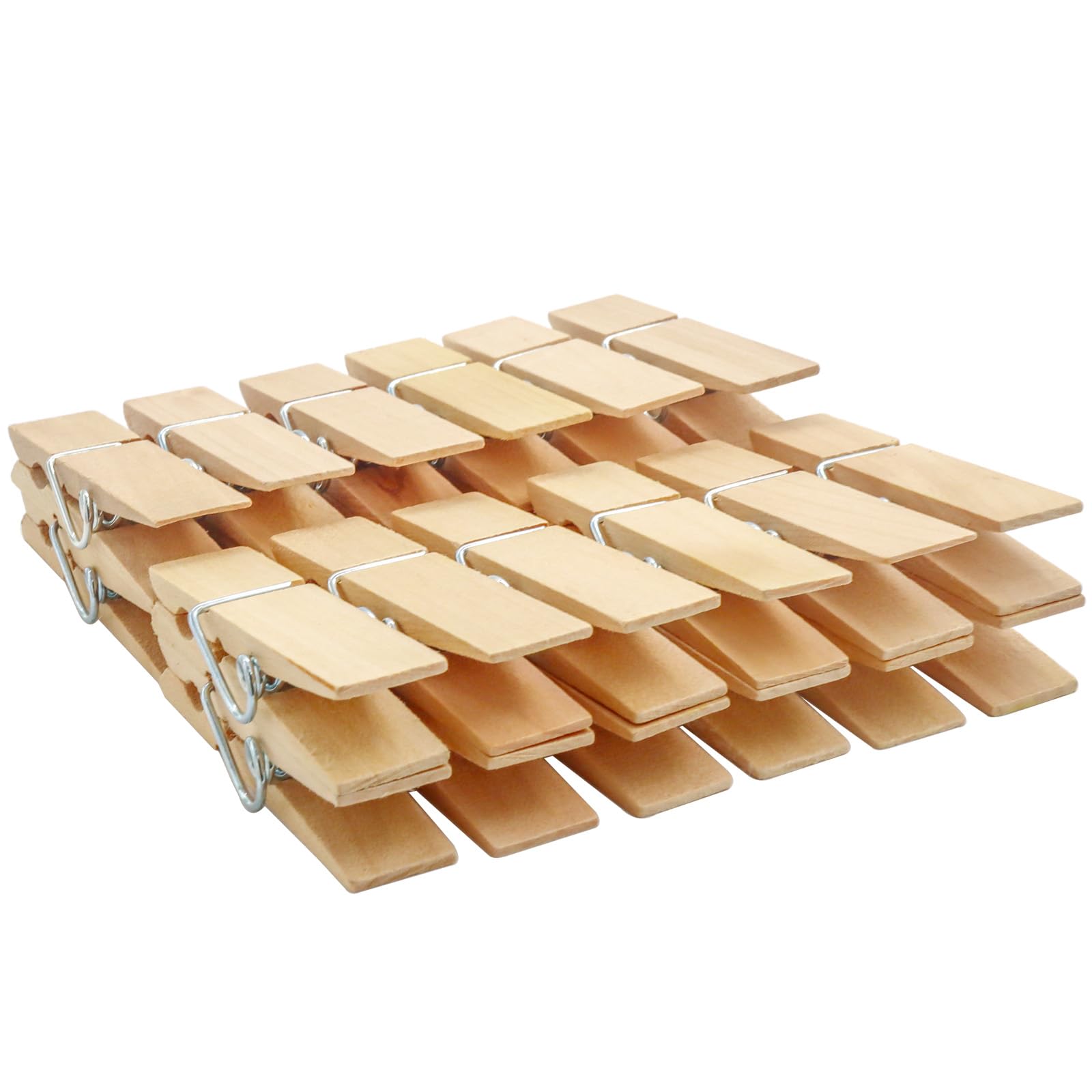 50pcs Large Wooden Clothespins 2.83 inch Length Sturdy Clothes Pins for Laundry Hanging DIY Crafts (50)