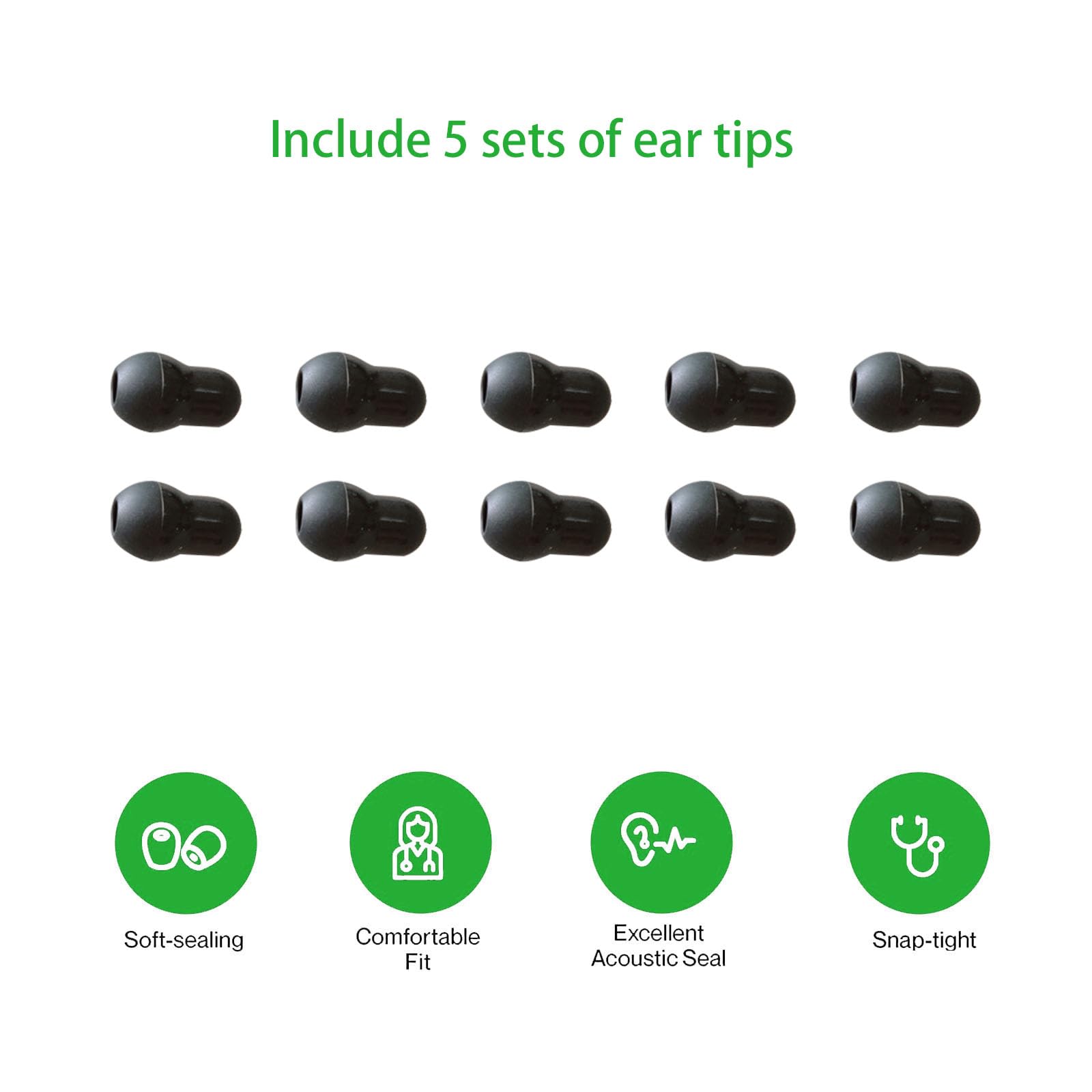 10Pcs Ear Tips for Stethoscopes, Silicone Ear Tips Replacement Comfortable Stethoscope Ear Pieces Ear Tips Earbuds Replacement Parts Stethoscope Earplugs