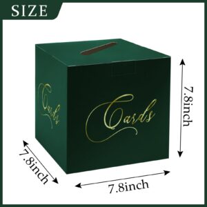 FALIZIFU Green and Gold Card Box Gift Card Box Holder Envelope Box for Wedding Birthday Baby Shower Graduation Party Card Box