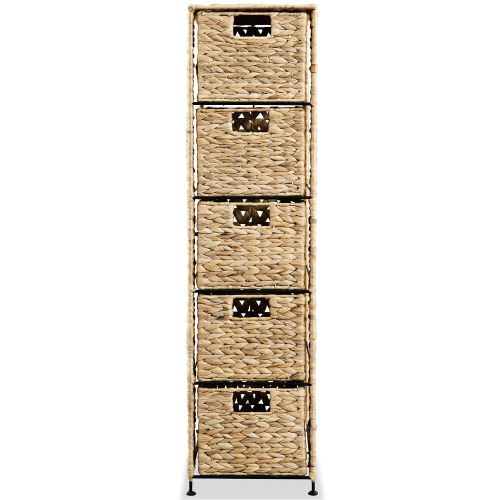 Gecheer Storage Unit with 5 Baskets 10"x14.6"x39.4" Water Hyacinth D320509C