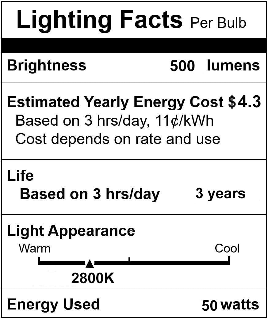 Ivyemons GU10+C 120V 50W Bulb - High Output 500LM GU10 Dimmable Bulb, MR16 GU10 Base Bulbs Warm White GU10 Halogen 50W Bulbs, Long Lasting 50 Watt GU10 Bulbs for Candle Warmer, Track Lighting